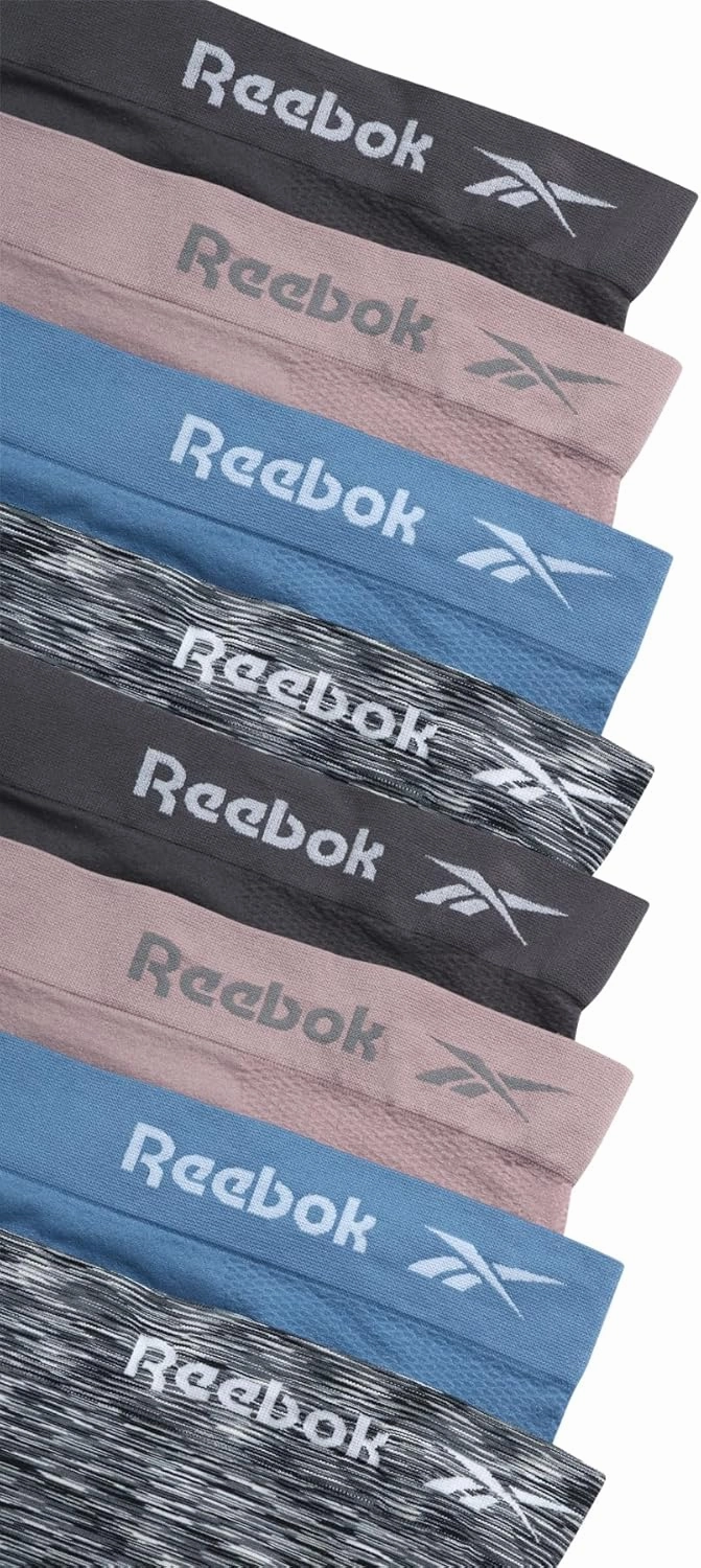 Reebok Women's Briefs Underwear - 8 Pack Seamless Stretch Performance High Cut or Boy Shorts Panties for Women (Sizes: S-XL)