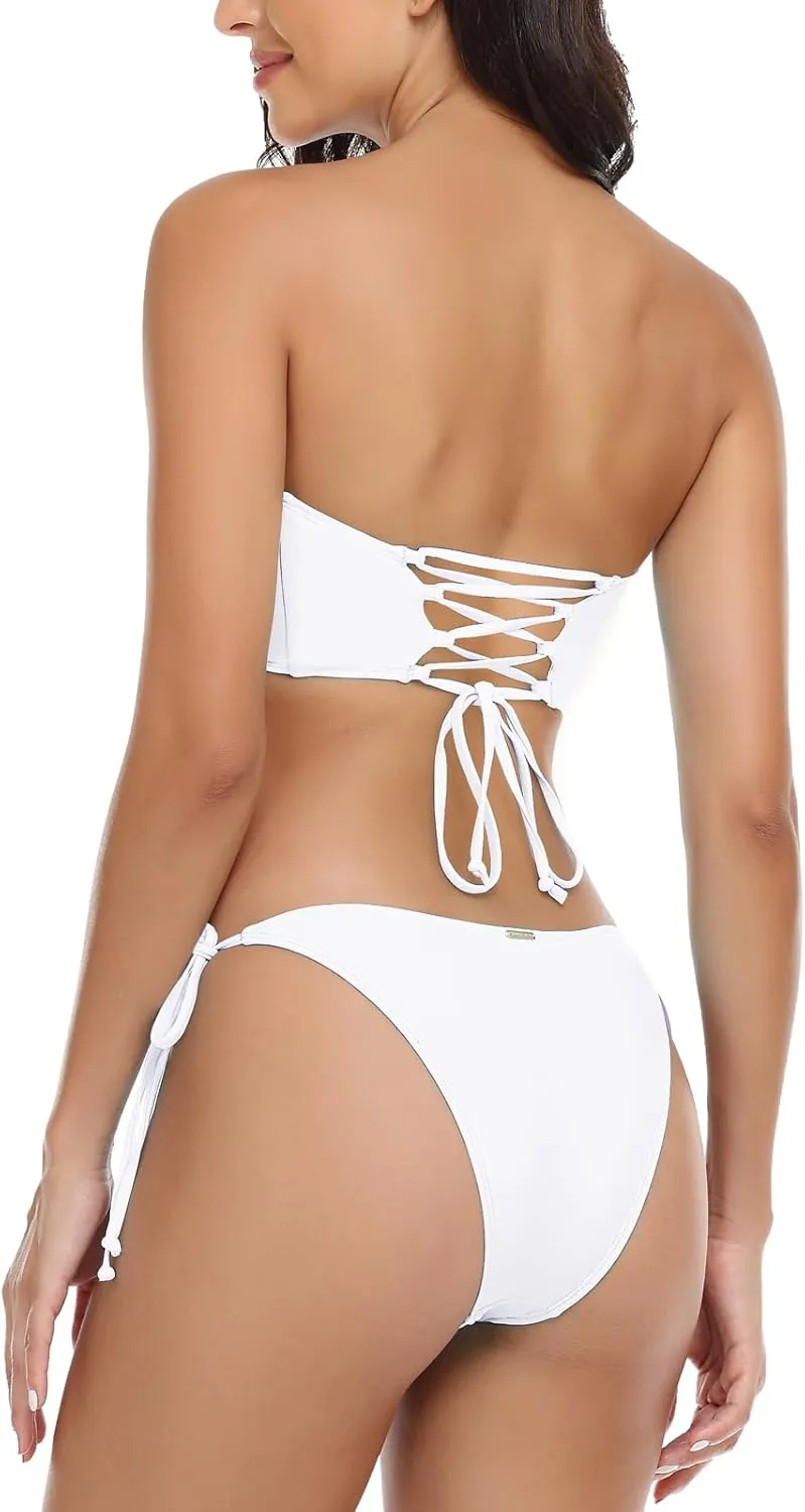 RELLECIGA Women's Bandeau Bikini Set