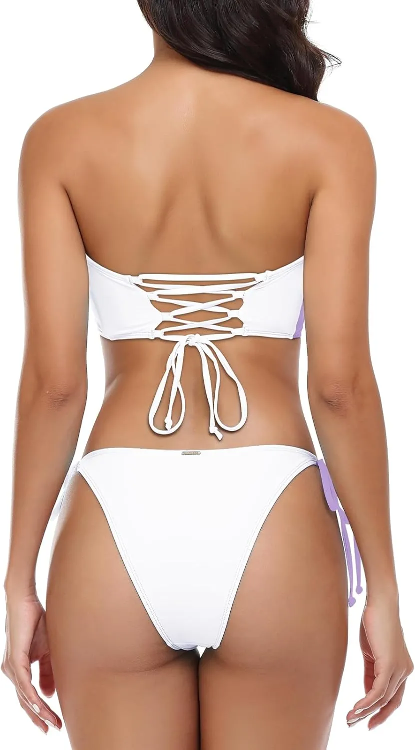 RELLECIGA Women's Bandeau Bikini Set