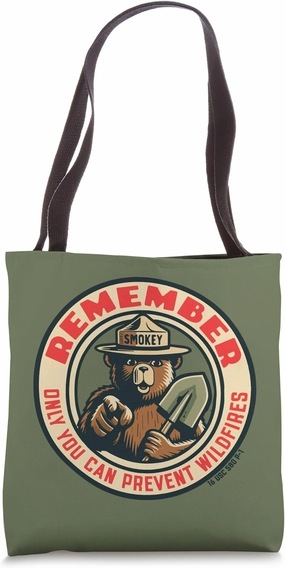 Remember Only You Vintage Smokey Bear Seal Retro Tote Bag