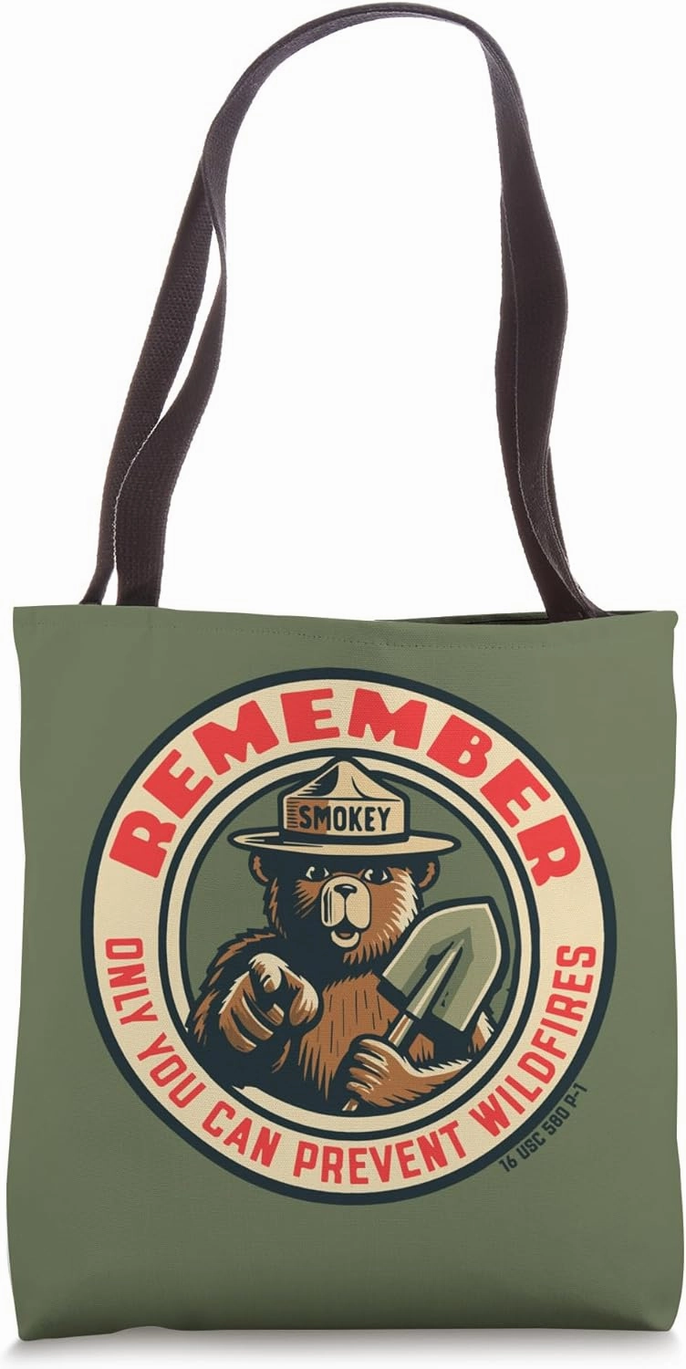 Remember Only You Vintage Smokey Bear Seal Retro Tote Bag