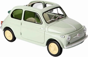 Resin Car Models Kit 1 18 Fit for Fiat 500 Alloy Full Door Green Simulation Car Model Figure Collection Souvenir Display Decoration