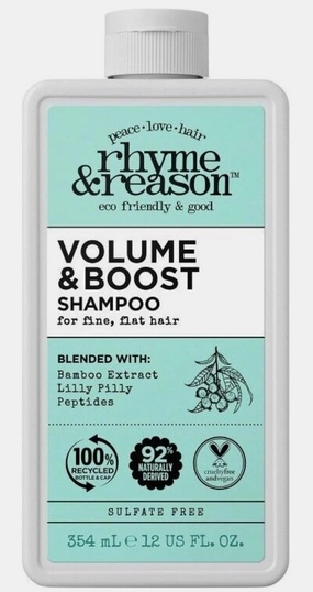 Rhyme & Reason and VicVan Bundle. Volume & Boost 13 fl oz. Shampoo & Conditioner and VicVan Scalp Massager.