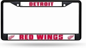Rico Industries NHL Hockey Detroit Red Wings Black License Plate Frame 12" x 6"