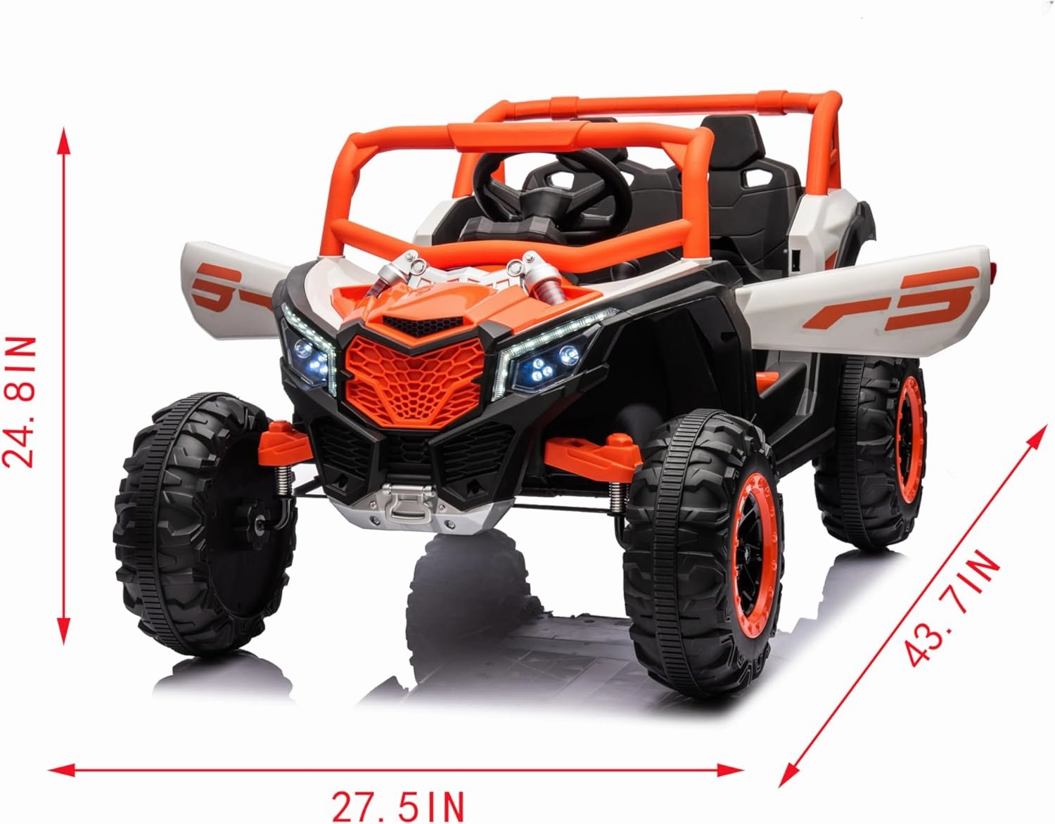 Ride on car, Kids Electric car, Tamco Riding Toys for Kids with Remote Control/Swing Function Amazing Gift for 3~6 Years Boys Girls (White Orange)