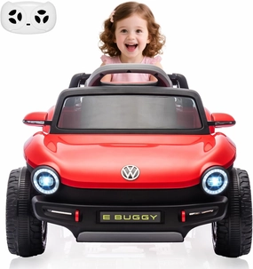 Ride On Car, Licensed Volkswagen Beetle Electric Toy Car for Kids,Toddler Electric Vehicle with Parental Remote,Lights, USB, Horn, Music, 4 Wheeler for Boy Girl Gift(Red)