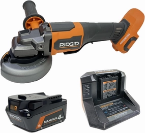 Ridgid 18V Brushless Cordless 4-1/2 in. Angle Grinder Kit with 4.0 Ah Battery and Charger