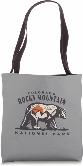 Rocky Mountain National Park Bear Mountains Sun Graphic Art Tote Bag