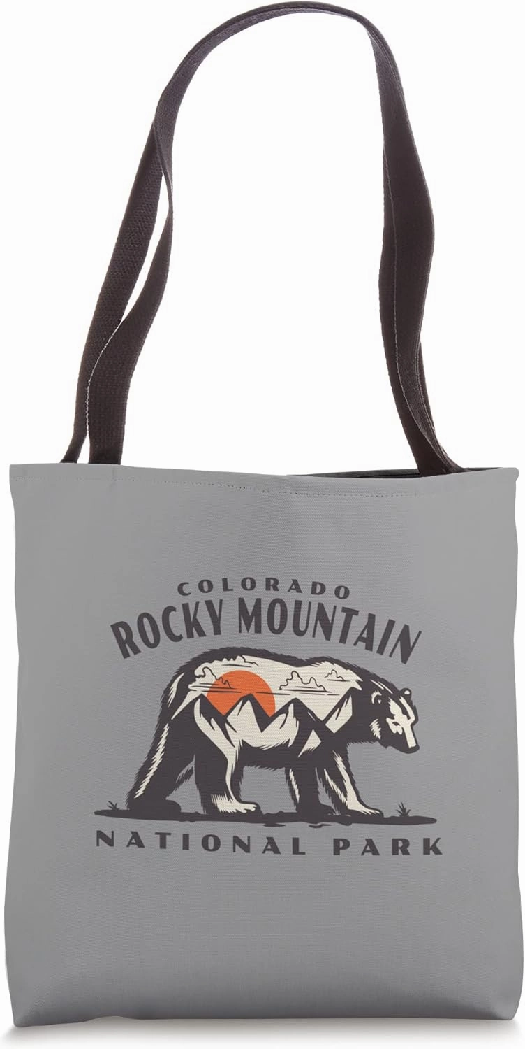 Rocky Mountain National Park Bear Mountains Sun Graphic Art Tote Bag