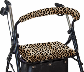 Rollator Walker Seat & Backrest Rollbar Covers Set - Adjustable Patterns Walker Cover Accessories for Leopard Rollator