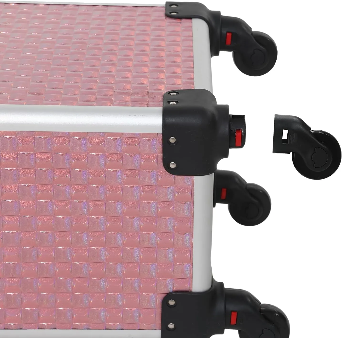 Rolling Makeup Cart with Wheels for Cosmetics Storage (Pink)