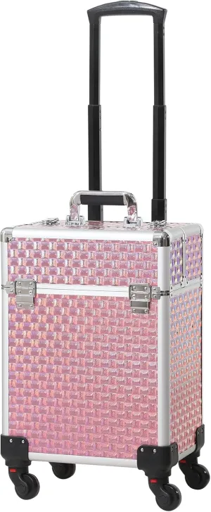 Rolling Makeup Cart with Wheels for Cosmetics Storage (Pink)