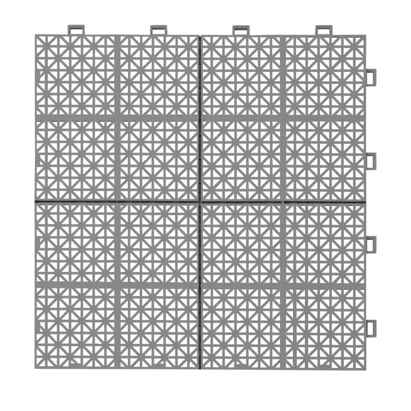 Rosette Gray Outdoor Deck Tiles - Durable & Waterproof!