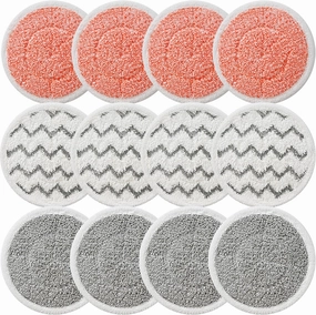 Rotating Mop Replacement Pads Compatible with Bissell Spin-Wave 3897A 3712C 3712W SmartSteam Scrubbing Steam Mop, Spinwave Mop Pads 12 Pack