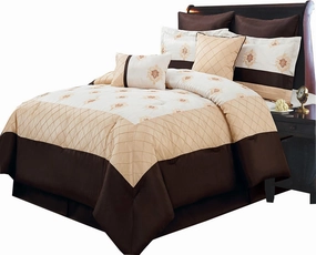 Royal Tradition 8pc Madison Comforter Set (Full Size) Includes: Comforter, Bed Skirt, Pillow Shams, Decorative Pillows