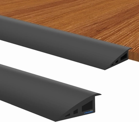 Ruedamann 6.6 Ft Threshold Transition Strip, 1 1/5"~1 2/5" Rise Rubber Threshold Ramp, Overlap Edge Reducer, Doorway Edge Trim and Mats for Laminate Doorway, Carpet, Floor, Tile