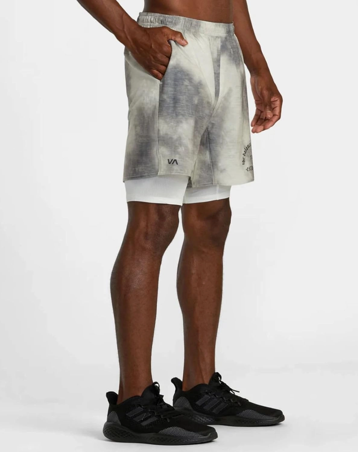 RVCA Sport Men's 17" Yogger Train 2 in 1 Workout Shorts with Compression Liner