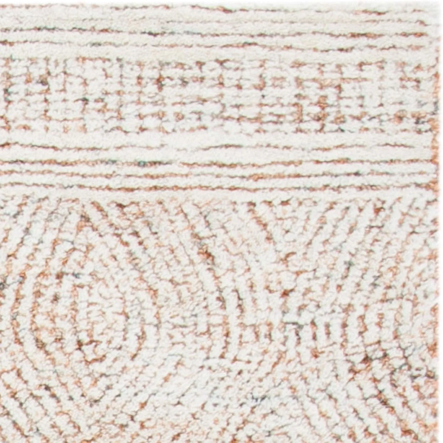 SAFAVIEH Abstract Collection 6' Square Ivory / Rust ABT340P Handmade Premium Wool Area Rug