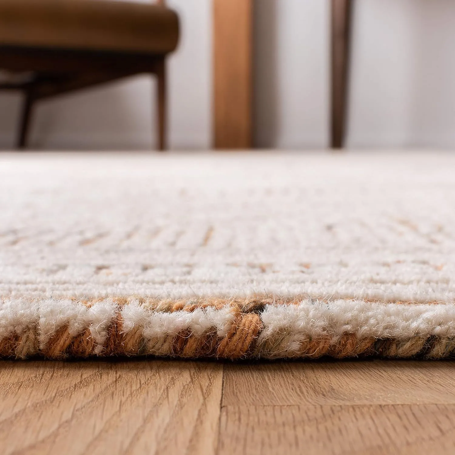SAFAVIEH Abstract Collection 6' Square Ivory / Rust ABT340P Handmade Premium Wool Area Rug