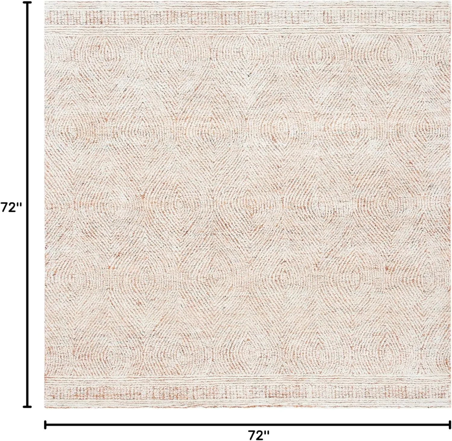SAFAVIEH Abstract Collection 6' Square Ivory / Rust ABT340P Handmade Premium Wool Area Rug