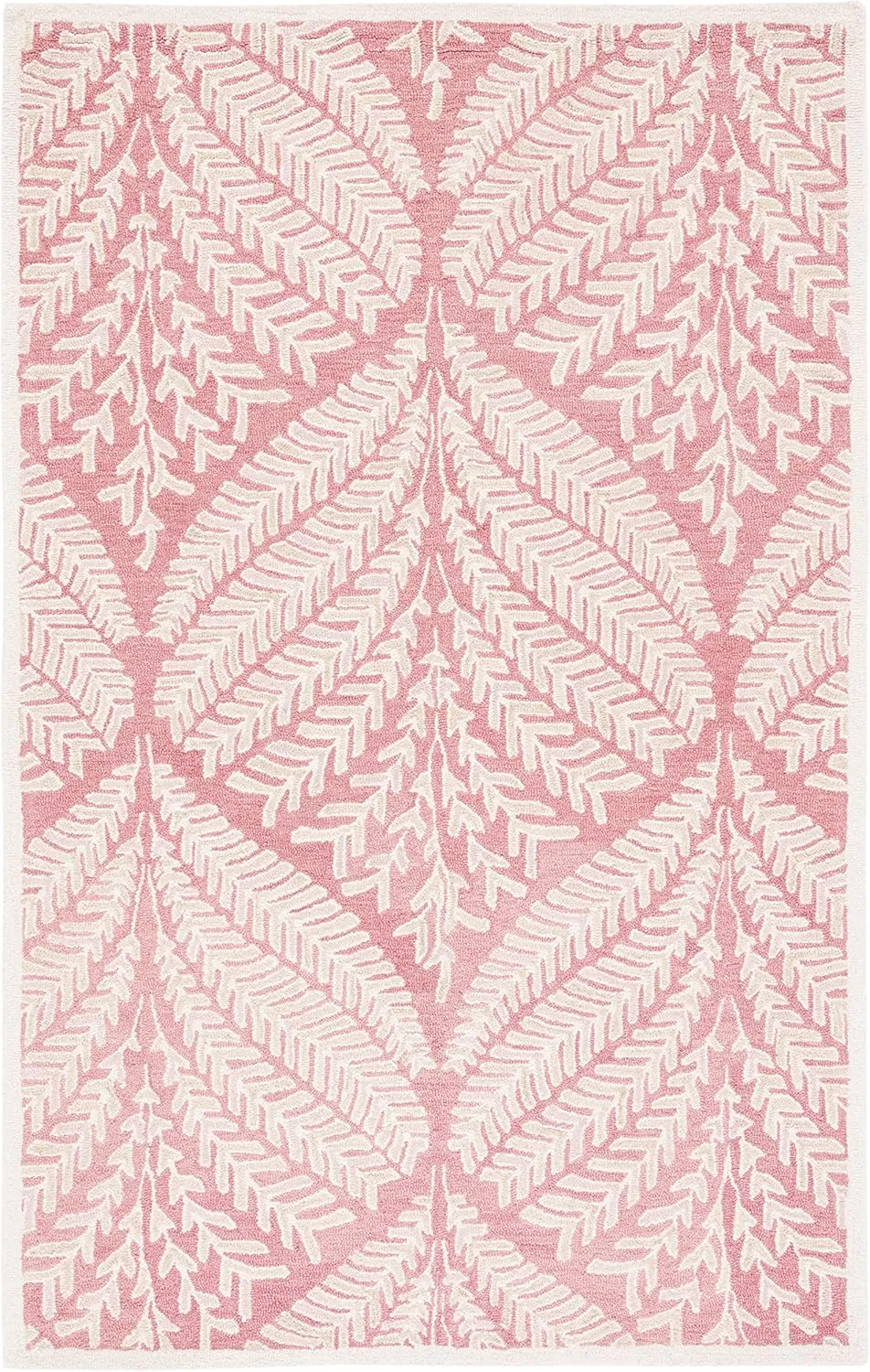 SAFAVIEH Capri Collection Area Rug - 5' x 8', Pink & Ivory, Handmade Wool, Ideal for High Traffic Areas in Living Room, Bedroom (CPR208R)