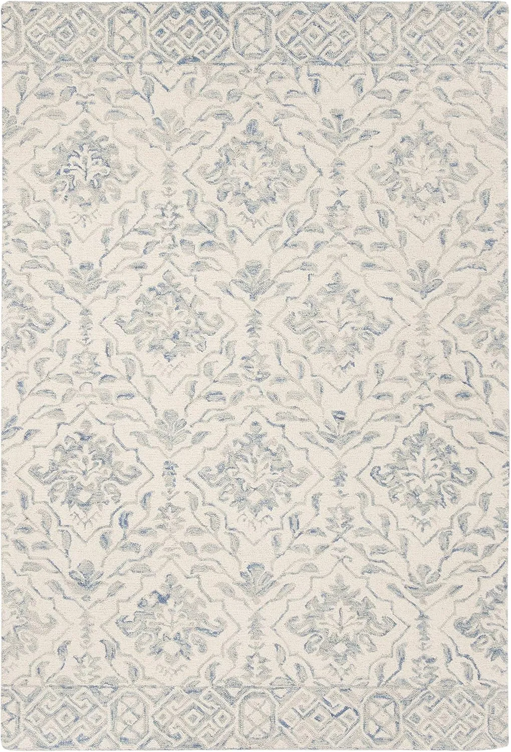 SAFAVIEH Dip Dye Collection 5' x 8' Light Blue/Ivory DDY901L Handmade Premium Wool Area Rug