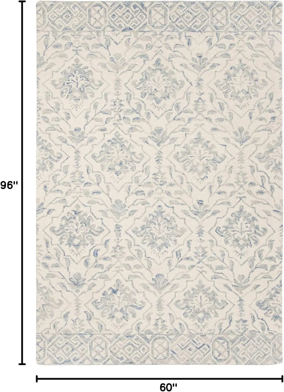 SAFAVIEH Dip Dye Collection 5' x 8' Light Blue/Ivory DDY901L Handmade Premium Wool Area Rug
