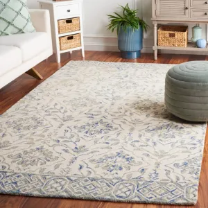 SAFAVIEH Dip Dye Collection 5' x 8' Light Blue/Ivory DDY901L Handmade Premium Wool Area Rug