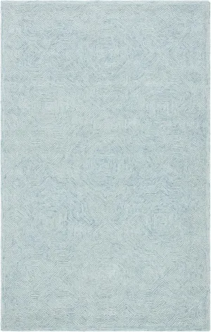 SAFAVIEH Ikat Collection Area Rug - 9' x 12', Aqua, Handmade Wool, Ideal for High Traffic Areas in Living Room, Bedroom (IKT506J)