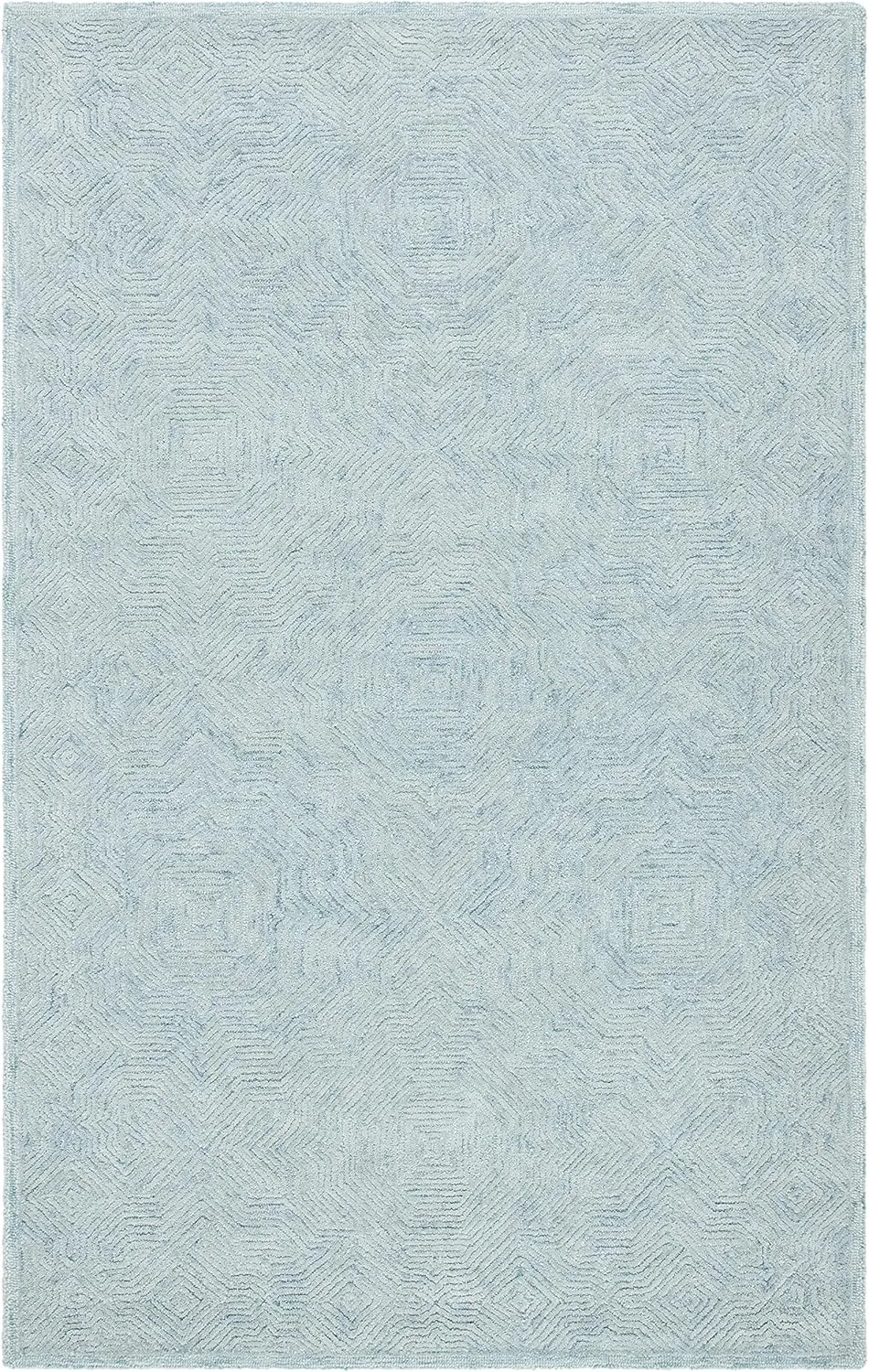 SAFAVIEH Ikat Collection Area Rug - 9' x 12', Aqua, Handmade Wool, Ideal for High Traffic Areas in Living Room, Bedroom (IKT506J)