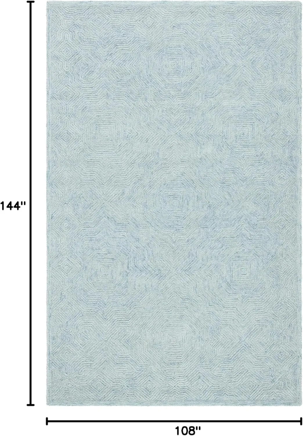 SAFAVIEH Ikat Collection Area Rug - 9' x 12', Aqua, Handmade Wool, Ideal for High Traffic Areas in Living Room, Bedroom (IKT506J)