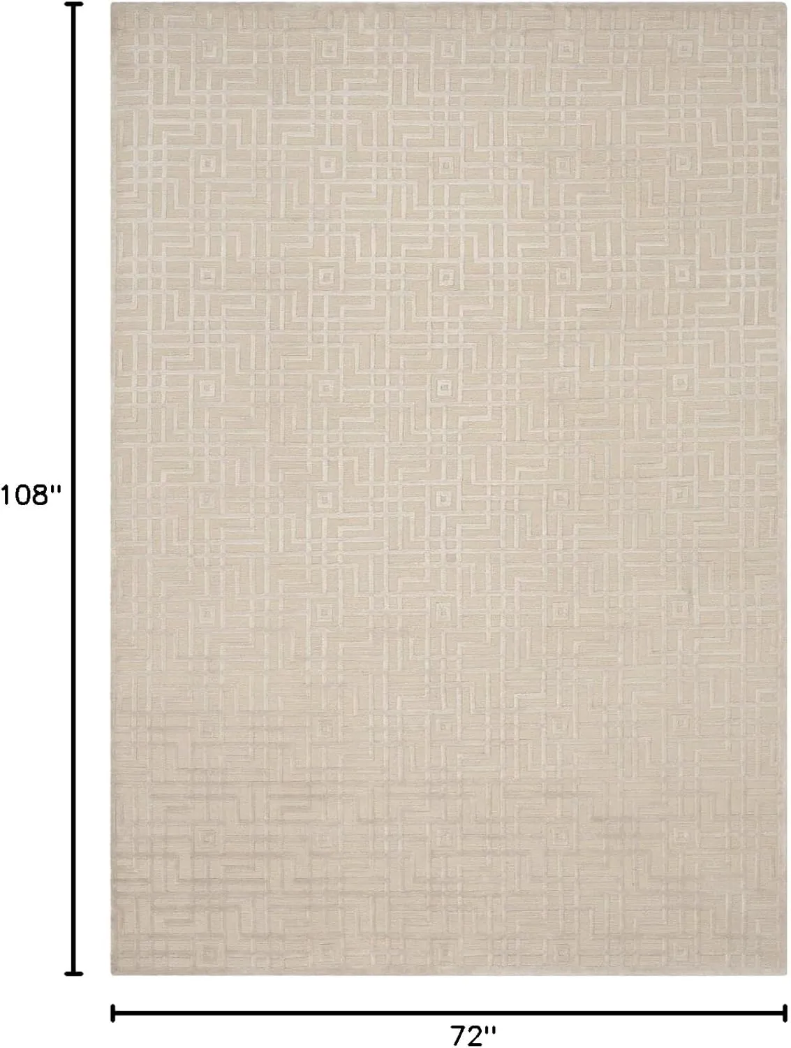 SAFAVIEH Tibetan Collection Area Rug - 6' x 9', Pearl, Hand-Knotted Wool & Viscose, Ideal for High Traffic Areas in Living Room, Bedroom (TB426C)