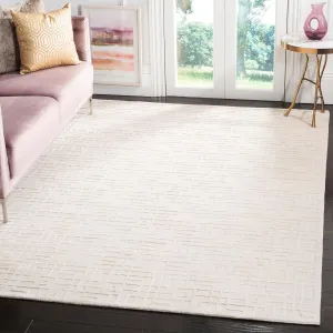 SAFAVIEH Tibetan Collection Area Rug - 6' x 9', Pearl, Hand-Knotted Wool & Viscose, Ideal for High Traffic Areas in Living Room, Bedroom (TB426C)