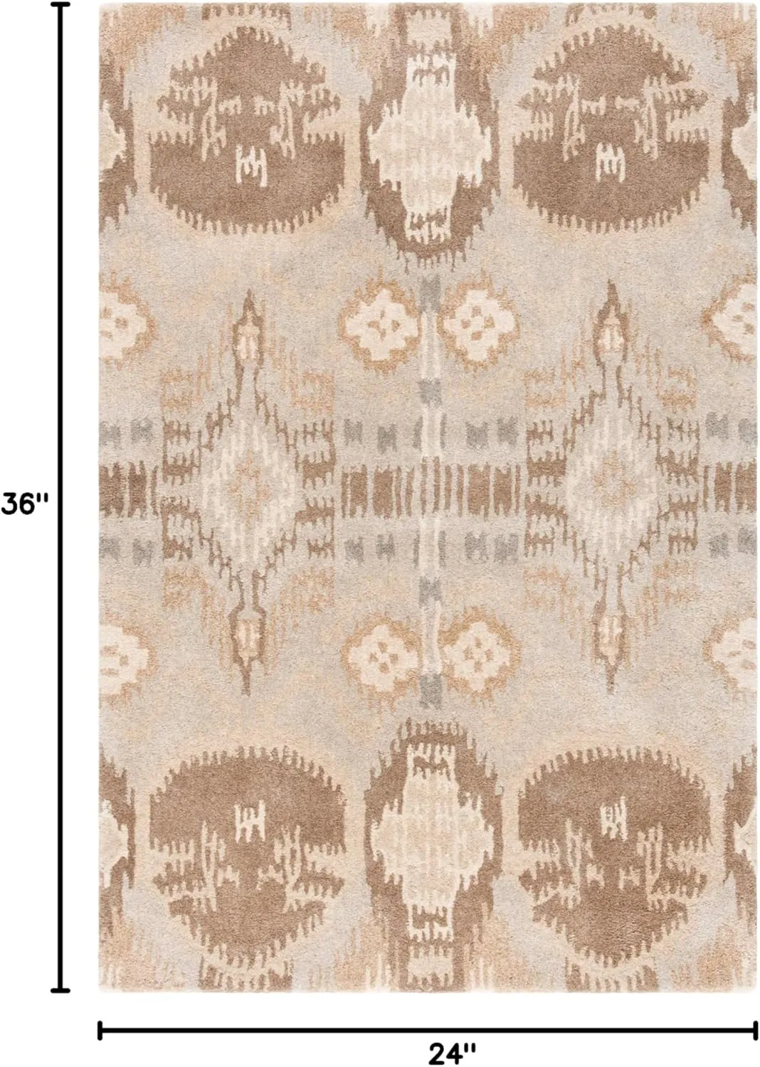 SAFAVIEH Wyndham Collection Accent Rug - 2' x 3', Natural & Multi, Handmade Modern Wool, Ideal for High Traffic Areas in Entryway, Living Room, Bedroom (WYD723A)