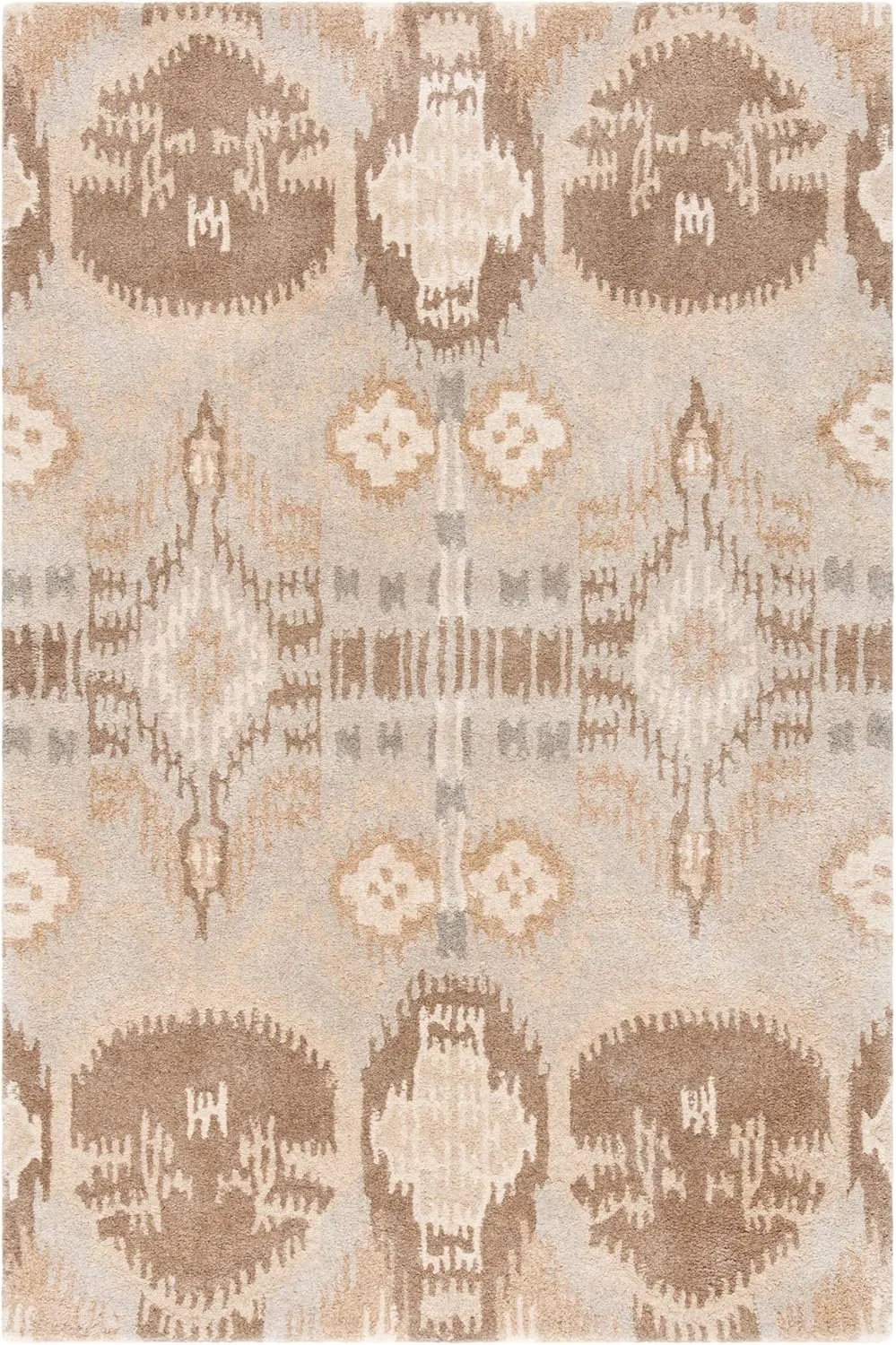 SAFAVIEH Wyndham Collection Area Rug - 5' x 8', Natural & Multi, Handmade Modern Wool, Ideal for High Traffic Areas in Living Room, Bedroom (WYD723A)