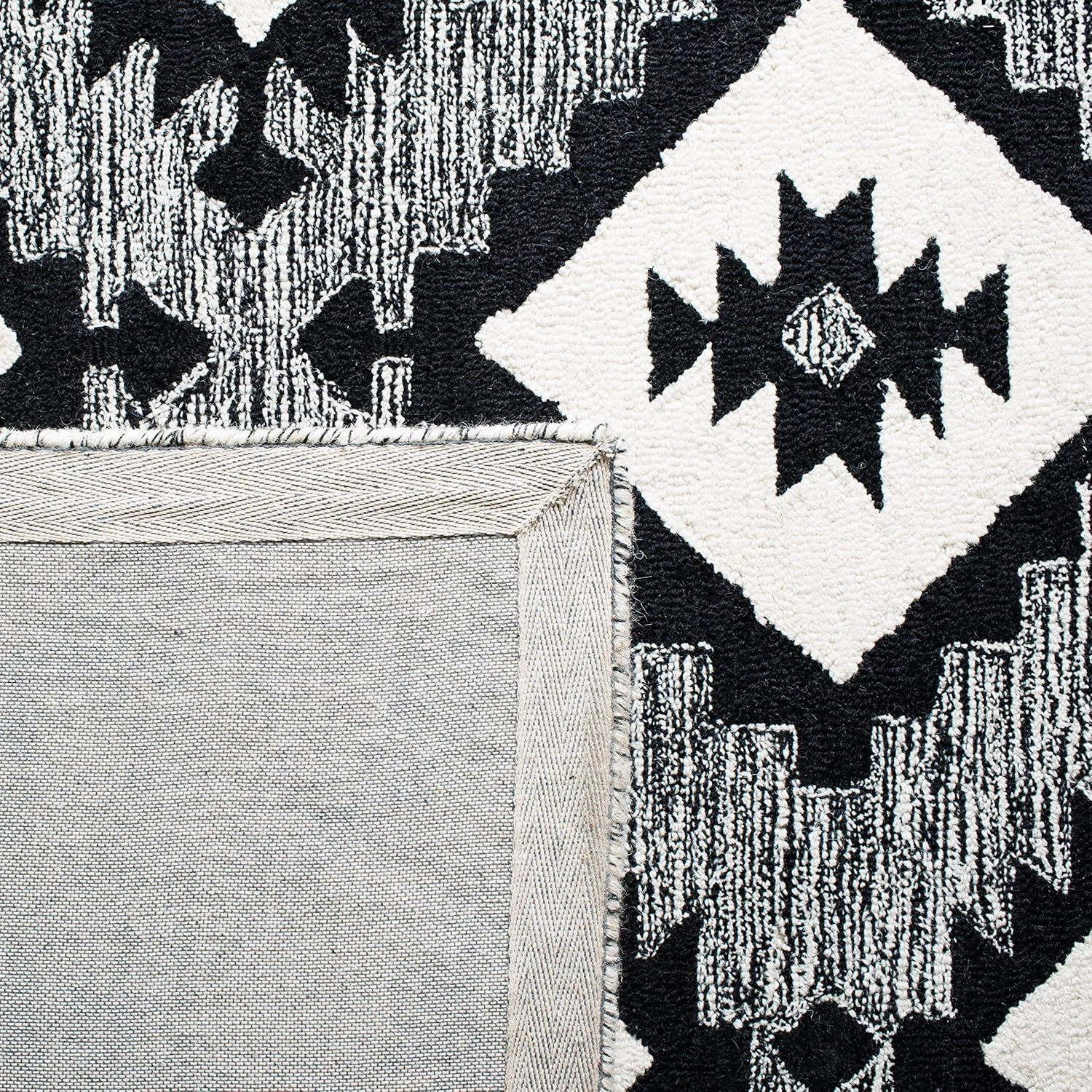 SAFAVIEH Aspen Collection Area Rug - 6' x 9', Charcoal & Black, Handmade Wool, Ideal for High Traffic Areas in Living Room, Bedroom (APN813Z)