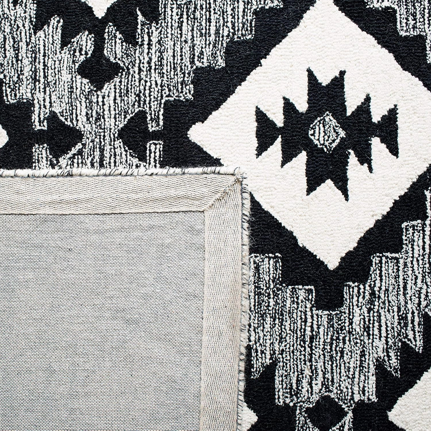 SAFAVIEH Aspen Collection Area Rug - 6' x 9', Charcoal & Black, Handmade Wool, Ideal for High Traffic Areas in Living Room, Bedroom (APN813Z)