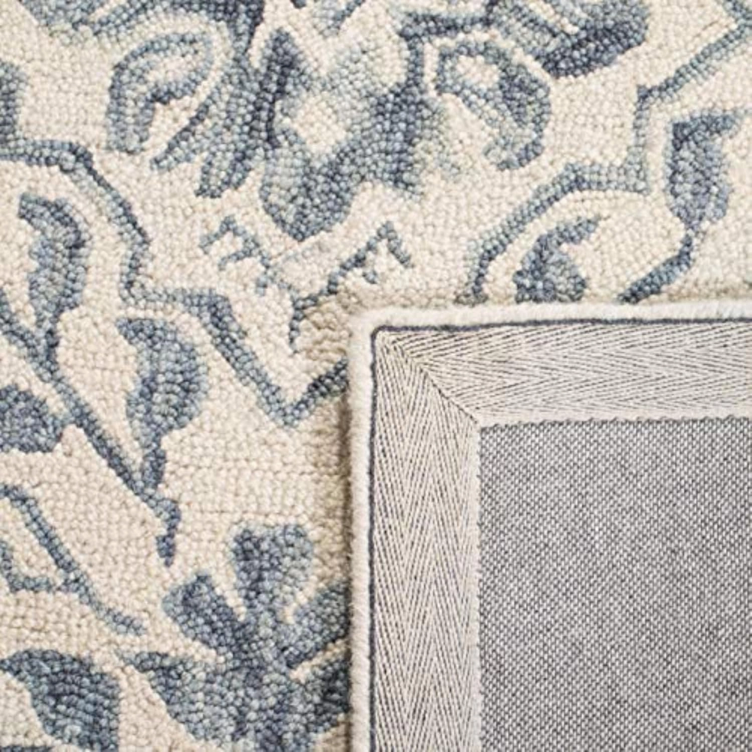 SAFAVIEH Dip Dye Collection 5' x 8' Blue/Ivory DDY901M Handmade Premium Wool Area Rug