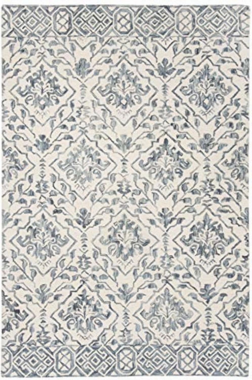 SAFAVIEH Dip Dye Collection 5' x 8' Blue/Ivory DDY901M Handmade Premium Wool Area Rug