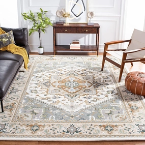 SAFAVIEH Heritage Collection Area Rug - 9' x 12', Ivory & Light Blue, Handmade Traditional Oriental Wool Handmade Wool, Ideal for High Traffic Areas in Living Room, Bedroom (HG625L)