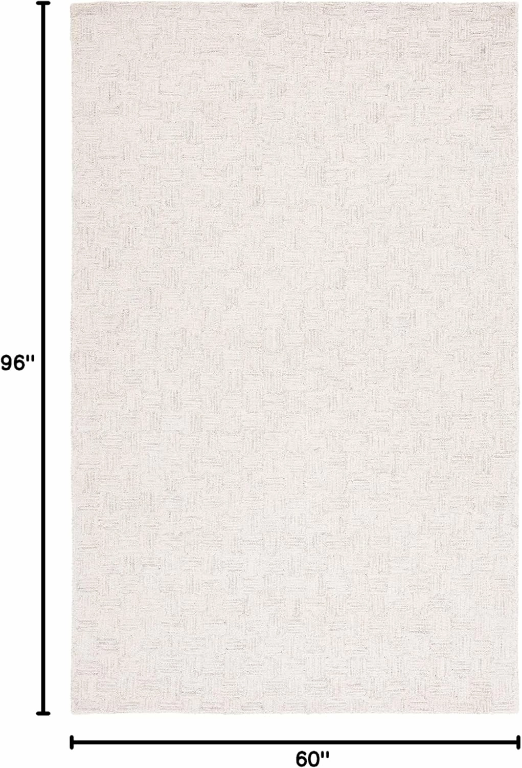 SAFAVIEH Micro-Loop Collection Area Rug - 5' x 8', Light Grey & Ivory, Handmade Wool, Ideal for High Traffic Areas in Living Room, Bedroom (MLP537F)