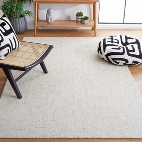 SAFAVIEH Micro-Loop Collection Area Rug - 5' x 8', Light Grey & Ivory, Handmade Wool, Ideal for High Traffic Areas in Living Room, Bedroom (MLP537F)