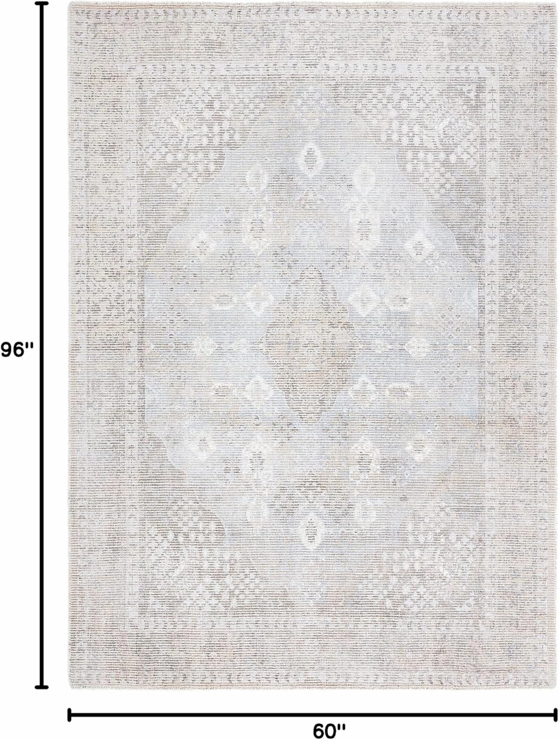 SAFAVIEH Restoration Vintage Collection Area Rug - 5' x 8', Beige & Sand, Handmade Distressed Wool & Viscose, Ideal for High Traffic Areas in Living Room, Bedroom (RVT703B)