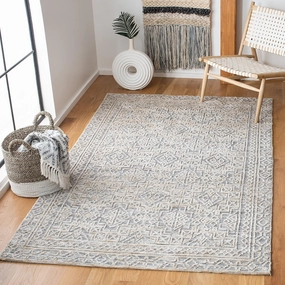 SAFAVIEH Roslyn Collection Area Rug - 5' x 8', Grey & Beige, Handmade Vintage Distressed, Ideal for High Traffic Areas in Living Room, Bedroom (ROS704F)