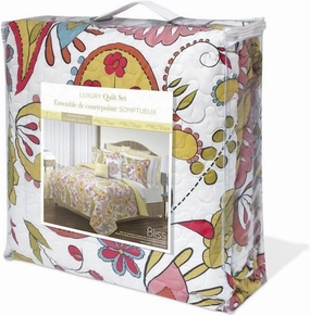 Safdie 60113.3DQ.29 Full/Queen Bliss Yellow Quilt Set (3 Piece)
