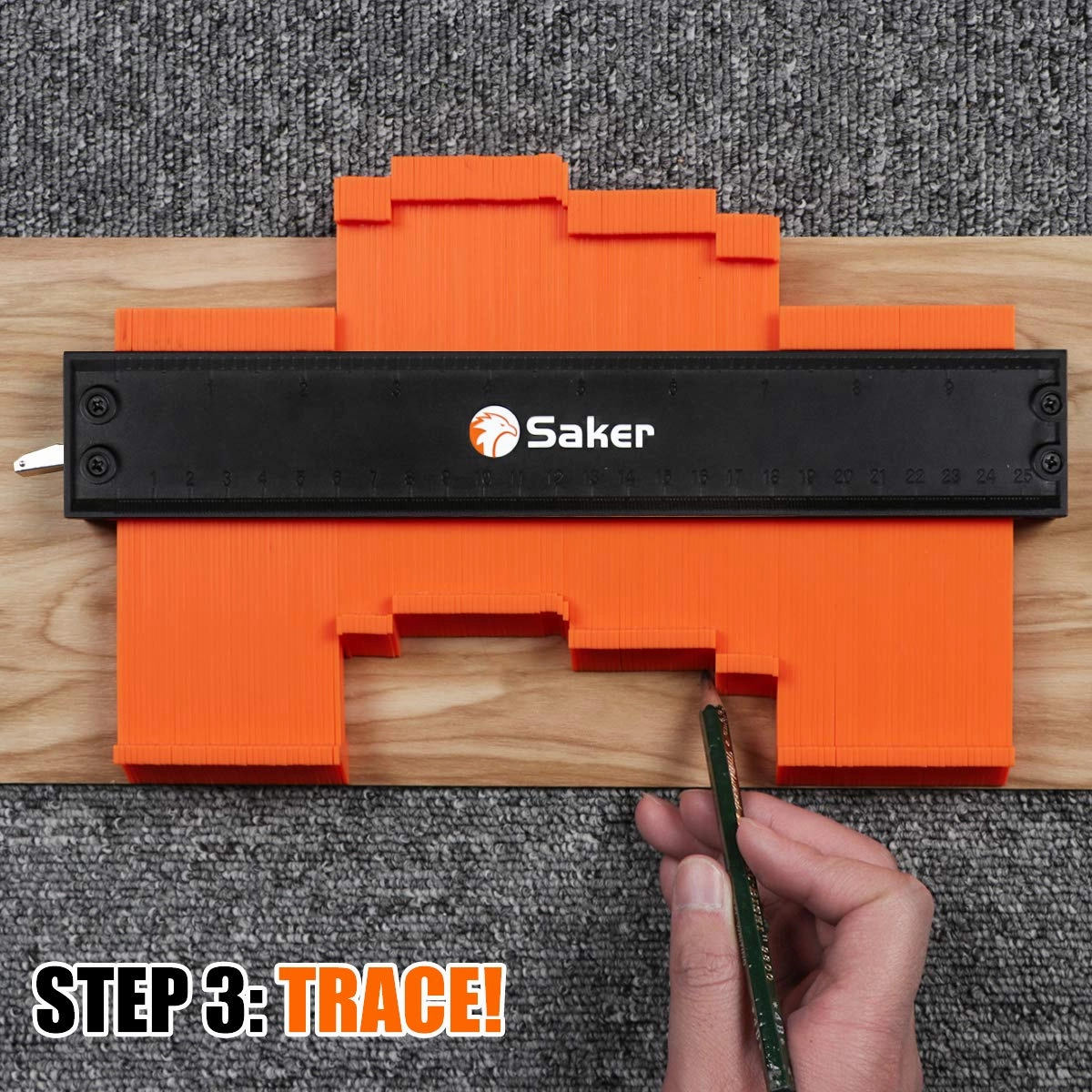 Saker Contour Gauge (10 Inch) Profile Tool with Adjustable Lock,Father's Day Gift for Men Women Dad Him Boyfriend Husband-Irregular Shape Duplicator-Cool Gadgets for Woodworking Tool Tracing