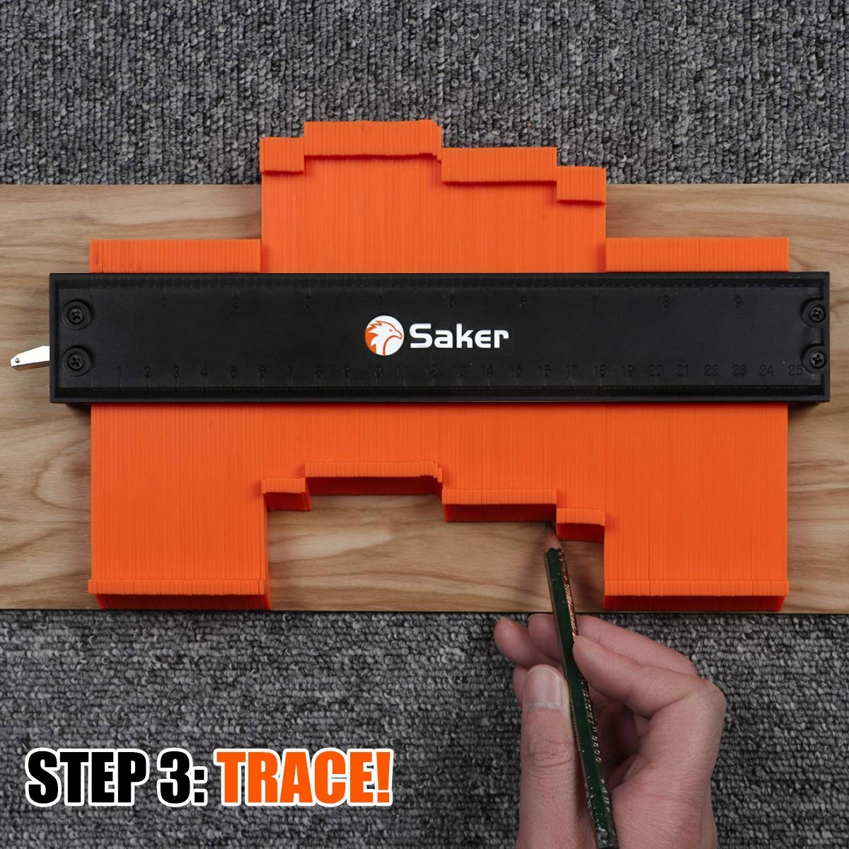 Saker Contour Gauge Profile Tool- Adjustable Lock-Precisely Copy Irregular Shape Duplicator -Father's Day Gift for Irregular Welding Woodworking Tracing -Tool for DIY Handyman, Construction (10INCH)