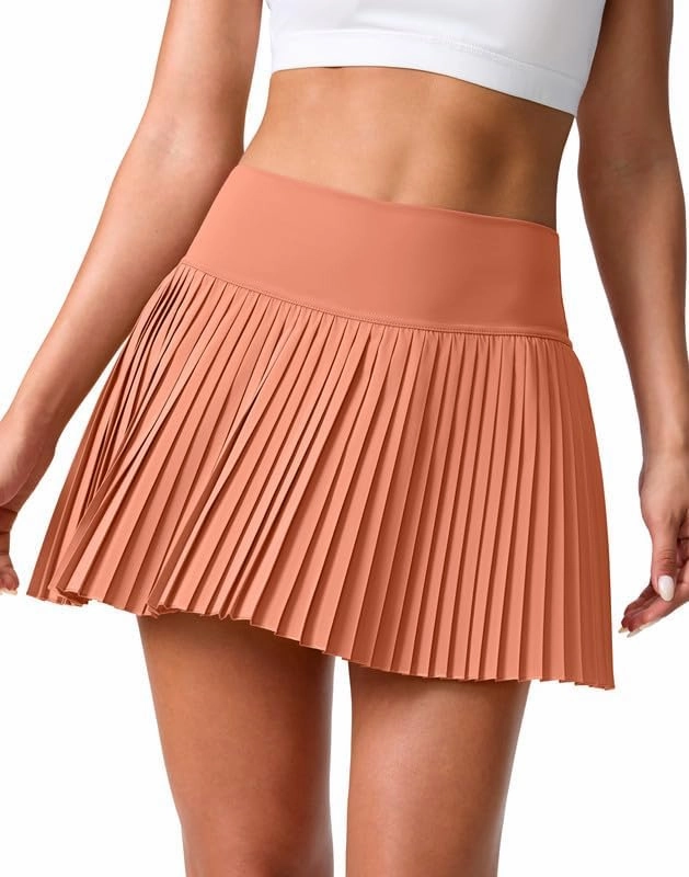 SANTINY Pleated Tennis Skirt for Women with Pockets Shorts Women's High Waisted Lightweight Athletic Golf Skorts Skirts