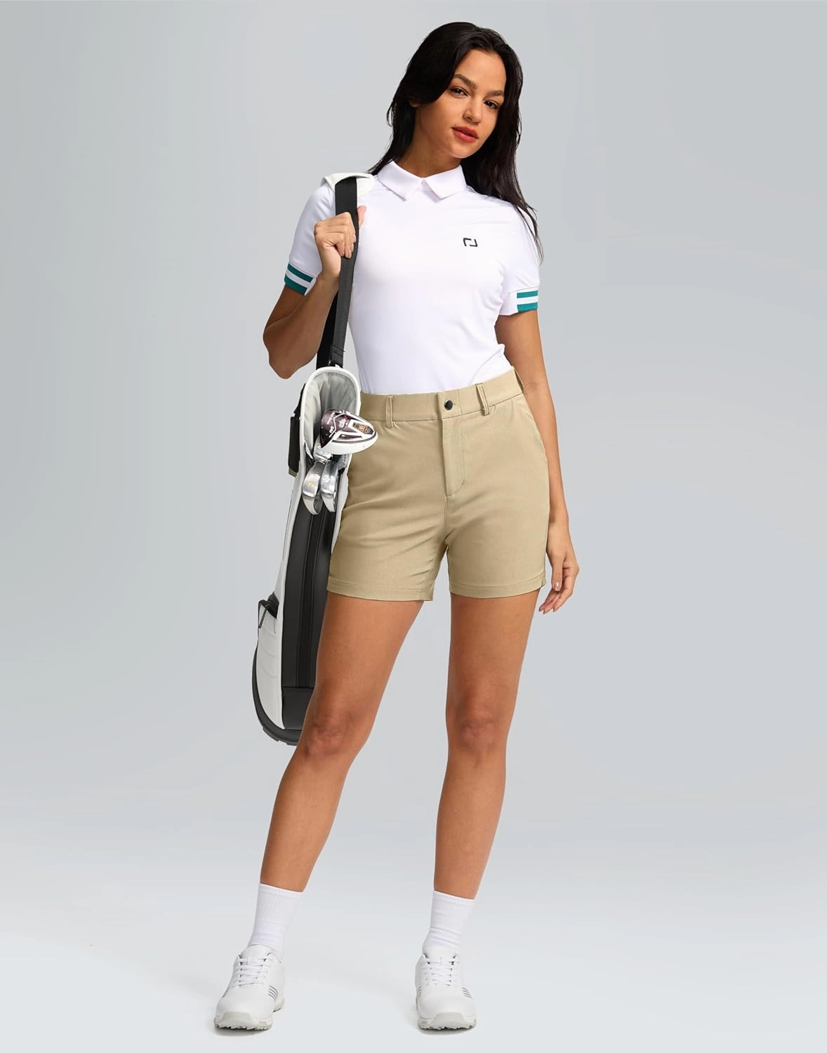SANTINY Women's 5" Golf Shorts with Pockets Quick Dry Stretch Work Outdoor Hiking Shorts for Women Casual Summer