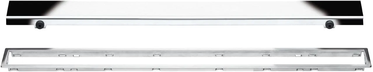 Schluter Kerdi Line Linear Drain with 3/4" Frame 28" Solid Grate - For Showers & Wet Rooms - Chrome - KL1AR19EP70